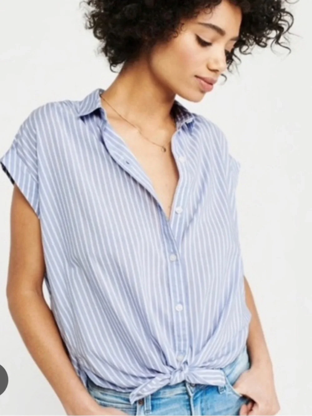 Abercrombie & Fitch button down poplin stripe shirt - Picture 1 of 8